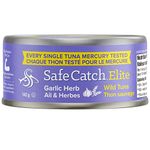 Safe Catch Elite Lowest Mercury Wild-Caught Tuna Fish Pouch, Garlic Herb Flavor, Gluten-Free, Paleo, Non-GMO, High Protein, Keto Food, 2.6oz, Pack of 6