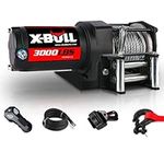 X-BULL 12V 3000LBS Steel Wire Electric Winch for Towing ATV/UTV Off Road with Mounting Bracket Wireless Remote