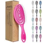 Ninabella Spiral Hairbrush - Detangle Hair Brush - For Brushing Wet or Blow Dry Hair - Detangler Vent Brush - Hairbrushes for Travel - Neon Pink