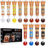 Leather and Vinyl Repair Kit for Couches Sofa Furniture Car or Boat Seats, Shoes Purses Jacket Leather Repair Paint Scratch Filler for Tears Holes Restore Any Material, Bonded Pleather Genuine Italian