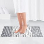 HomeCloud Shower Mat |Elevate Your Bathing Experience TPE Anti-Slip Spa Shower Mat with Suction Cups for Unrivaled Safety and Comfort | L70xW40cm (Grey/White)