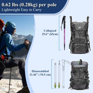 TheFitLife Trekking Poles 2-Pack – Lightweight Adjustable Walking Sticks