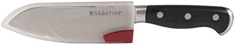 Sabatier Edgekeeper Stainless Steel Self-Sharpening Utility Knife 12cm, Ideal for Mincing Herbs, Cutting Vegetables and Fileting Fish, Grey