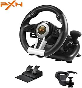 PXN Xbox Steering Wheel V3II 180° PC Gaming Racing Wheel Driving Wheel, with Linear Pedals and Racing Paddles for PC, PS4, Xbox One, Xbox Series X|S, Nintendo Switch - Black