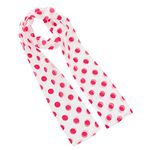 DSKOBT Women's Scarf Red Polka Dot Chain Print Scarf Retro Chiffon Sheer Dot Scarf Stylish Fashion Neck Scarves Neckerchief (red dots)