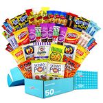 Deluxe Snacks Variety Pack for Adults - Gluten Free, Dairy Free [50 count] Kosher Food Gift Baskets for Holidays, College Care Package, Office Snacks