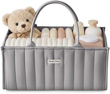 Blissful Diary Baby Diaper Caddy Organizer, Stylish Storage Basket for Newborn Essentials and Diaper Station, Gift for Baby Shower and Registry Must-Have, Light Gray