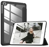 DTTOCASE Slim Clear Case for iPad Mini 4 5 3 2 1 (7.9 inch),TPU Shockproof Frame Cover[Built-in Pencil Holder,Support Auto Sleep/Wake] for iPad Mini 1st 2nd 3rd 4th 5th Generation - Black