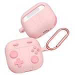 Caselite Cute Case Compatible with AirPods 4 with Keychain, Cartoon Anime Game Console Funny Soft Silicone Shockproof Wireless Charging Protective Case Cover for Men Women