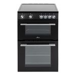 Willow WT60CCB 68L Freestanding Electric Cooker, Twin Cavity Cooker with Ceramic Hob and 31l Grill Cavity, 2 Years Warranty - Black