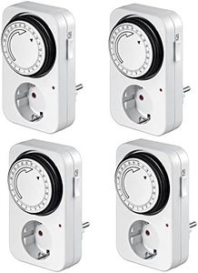 Analogue Mechanical Timer for Socket, Energy Class A+ (for Indoor Use (Set of 4)