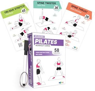 Pilates Workout Cards - 58 Exercise Cards with Pilates Mat Workout Postures, Video Instructions & Breathing Tips | Free Ring & Dry-Erase Marker to Create at home pilates womens workout planner