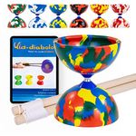 Juggle Dream Jester Diabolo Set - Fixed Axle Professional Diabolo with Wooden Handsticks and Online Learning Video - Juggling Toy (Multicolor)