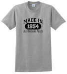 70th Birthday T-Shirt Made in 1953 All Original Parts Unisex Short Sleeve T-Shirt, Sport Grey, Large