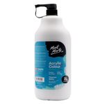 MONT MARTE Discovery School Acrylic, Titanium White, 1/2 Gallon (2 Liter). Ideal for Students and Artists. Excellent Coverage and Fast Drying. Pump Lid Included.