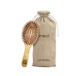 IMECO Oval Bamboo Paddle Hair Brush | Anti-Static, Scalp-Friendly, Air-Cushioned Hair Brush for Wet & Dry Hair | Gentle Detangling & Frizz Control