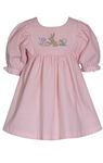 Bonnie Jean Girl's Easter Dress - Peach Stripe Bunny Dress for Baby Toddler and Little Girls, Peach, 6-9 Months