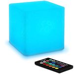 Mr.Go 10cm/4-inch Rechargeable LED Light Cube, Color Changing LED Cube Lamp, Square Night Light for Kids Bedroom, Soothing LED Mood Lamp, Cool Ambient & Decorative Lighting