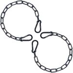 PNKPET 20 inches Heavy Duty Chain Link Fence Gate Chains 900lbs Capacity - Stainless Steel Chain Locks for Outside, Metal Chain for Horses Goats Dogs Stall Barns and Fence Gates, Black, 2 Pack