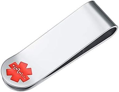 Medical Alert ID Money Clip Stainless Steel Health Medical Emergency Identification Wallet Clip Customize Jewelry for Dad