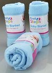 First Steps Pack of 3 Fleece Baby Blankets for Pram, Crib, Moses Basket or Bed 70x70cm