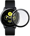 Josi Minea x3 Pcs TPU Silicone Screen Protector with Clear Coverage & Black Edges - Shockproof & Anti-Scratch HD Cover Shield compatible with Samsung Galaxy Watch Active 2 [ 44mm - Soft TPU - 3 Pack ]