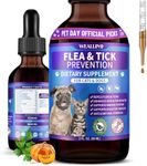 WEALLIN Flea and Tick Prevention Support for Cats and Dogs Natural Flea Treatment Drops with Multivitamin for Pets Oral Natural Supplement Flea and Tick Treatment Drops for All Breeds and Ages