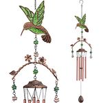 Wind Chimes - Hummingbird Wind Chimes for Outside Deep Tone 34 inches 5 Aluminum Tubes, Birthday, Anniversary, Hummingbird Gifts for Mom, Grandma, Daughter, Home, Garden, Patio, Backyard Decor