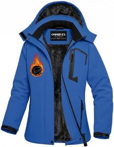 Women Winter Essential Coat Waterproof Windbreaker Lady Clearance Jacket Sale Zip Up Warm Heat Work 0 Degree Insulated Thermal Heavy Thick Fur Hood Fleece Lined Ski Snow Snowmobile Snowboard 32 Blue