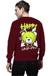 INDIAN RIDER Full Sleeves Tshirt for Men Cotton | Green Teddy Back Printed Regular Fit Stylish Outfit Maroon Large