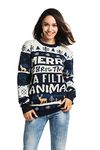 U LOOK UGLY TODAY Women's Unisex Christmas Ugly Jumper Funny Knitted Pullover Classic Xmas Sweater, Ho Ho Home Alone-Beige Fe, XL