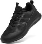 ENLEN&BENNA Non Slip Work Shoes Women,Slip Resistant Work Shoes Water Resistant Walking Food Service Sneakers Chef Kitchen(Black,11)