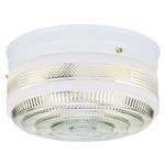 Westinghouse 6623800 Two-Light Flush-Mount Interior Ceiling Fixture, White Finish with White and Clear Glass