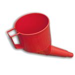 ANGLED FUEL FUNNEL FINE MESH FILTER PLASTIC PETROL DIESEL FUNNEL FOR OIL WATER FUEL IN RED