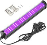 UV Black Light Bar, 25W Upgraded LED Blacklight Tube，395-405nm, Light Up 15x15ft Area, Plug+Switch+5ft Power Cord, Black Lights for Glow Party, Posters, Room, Bedroom Decor, Halloween, Birthday