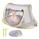 Baby Beach Tent Pop Up, Beach Tent Baby Uv Protection Upf 50+ Pop Up Sun Shade Toddler, Beach Sun Shade Baby Easy Set Up Beach Umbrella Baby For Beach, Traveling, Hiking, Camping, Fishing (Grey)