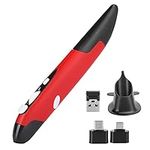 2.4G Mouse PC Parts Computer Stylus, Vertical Mouse Pocket Mouse, USB Pen‑Type Handwriting Pen Mouse for Laptop Notebook(red, PR-03, Pisa Leaning Tower Type)