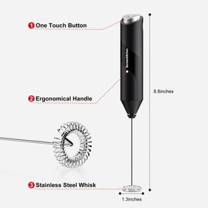 Bonsenkitchen Handheld Milk Frother – Stainless Steel Whisk