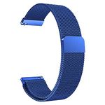 ACM Watch Strap Magnetic compatible with Pebble Royale Smartwatch Luxury Metal Chain Band Blue