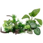 Smoothedo-Pets Fish Tank Decorations Aquarium Decor Ornaments Betta Leaf pad Hammock Composite Plastic Artificial Plant Goldfish Waterscape Fish Hides Plastic Driftwood Silk Leaf Set (Mix-Leaf-Set-A)