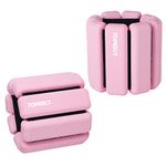 TOPESCT Adjustable Wrist Weights - Set of 2 (1lb Each) | Wearable Wrist & Ankle Weights Bracelet for Yoga, Dance, Barre, Pilates, Cardio, Aerobics, Walking (1lb/each, Pink)