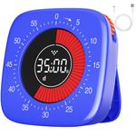 Dealswin Visual Timer Rechargeable, Timer Digital Timers with 4 Alarm Modes, Improved 60 Minutes Time Timing & Countdown Timer for Kids Study Kitchen Cooking Office（Blue）