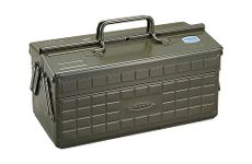 TOYO ST-350MG Steel 2-Tier Tool Box (Military Green)