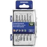 Dremel 729-01 Carving & Engraving Rotary Tool Accessories Kit, 11-Piece Assorted Set - Perfect for Use On Wood, Metal, and Glass