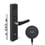 QUBO Smart Door Lock Select WiFi from Hero Group | Unlock from Anywhere | 5-Way Unlocking | Fingerprint | Pincode| RFID Access Card | Bluetooth Mobile App | Mechanical Key | OTP Access | (Black)