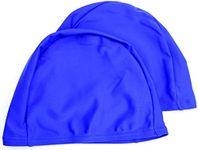 Easyglide 2 Pack Deluxe Spandex Swimming caps for Lycra Fabric Adult Junior Kids childen Swim hat, Royal Blue, Adult