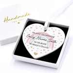 Beecreative Personalised Christening Gifts for Goddaughter - Rainbow Christening Gifts - Christening Gifts From Godmother Godfather - Ceramic Ornament With Gift Box