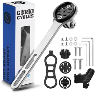 corki Cycles Titanium Bike Computer Mount - Out Front Cycling Computer Mount for Road Bikes Integrated Handlebar, Compatible with GM Wahoo Bryton Cateye Bike Mount
