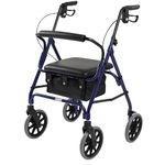 Days Rollator Walker with Seat – Lightweight Walking Aids Rollator, Adjustable Walking Frame with Wheels, Safe-Lock Brakes & Comfort Handles, Folding Mobility Aid for Users 5'1"–5'11" – Small, Blue