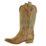 Coconuts by Matisse Women's Bandera Western Boot, Tan/Turquoise, 6 M US